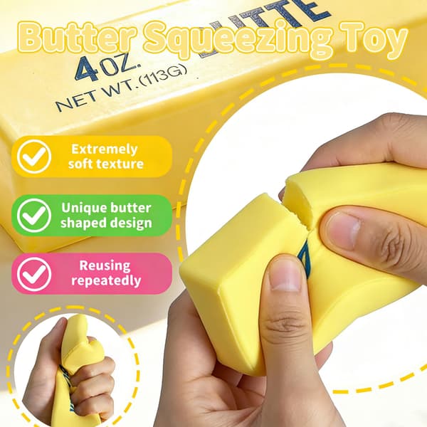 Langsomt stigende Squishy, Taba Squishy, Stressbolde, Festgave (Smørpind-2stk)-0519 (Gul-2stk) Yellow-2pcs