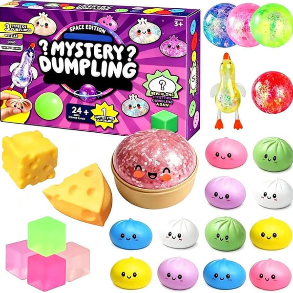 Joulun squishy-stressilelu söpössä lahjarasiassa - karkkiesittely Display Candy