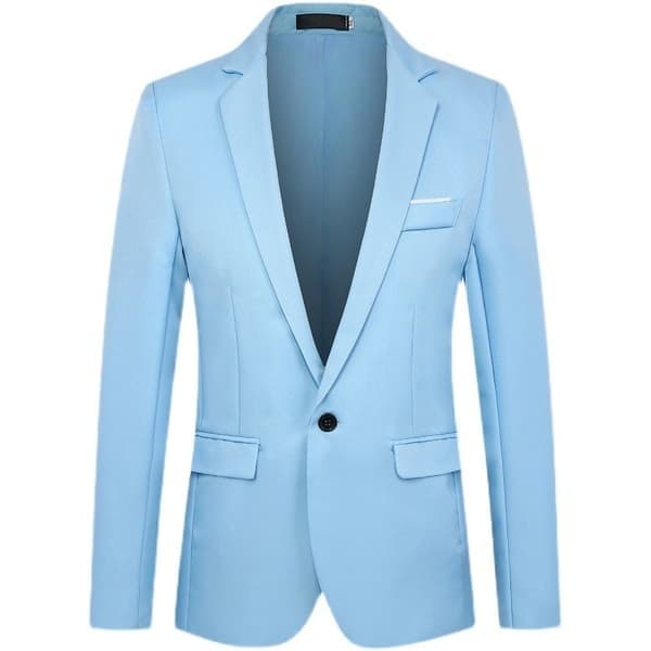 Herr Slim Fit 2-delad Kostym, Kavaj, Byxor, Blå, Storlek M blue M
