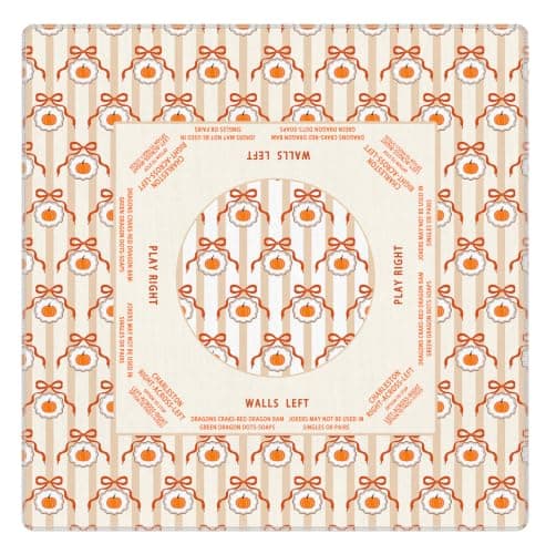 Koket Orange Sløjfe Græskar Efterår Mahjong Måtte 31.5\" x 31.5\" Floral Chicken