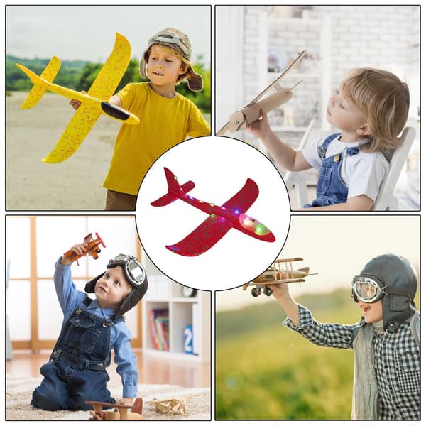 Skumfly – 48 cm lysende håndkastglidefly for utendørs lek Red