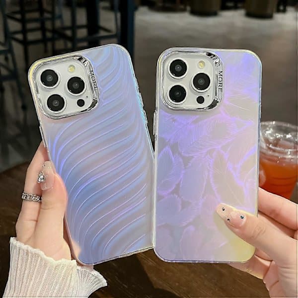 Etui til iPhone 16 Pro Max Silikon+PC IMD Lasertekstur Matt Telefondeksel - AK2
