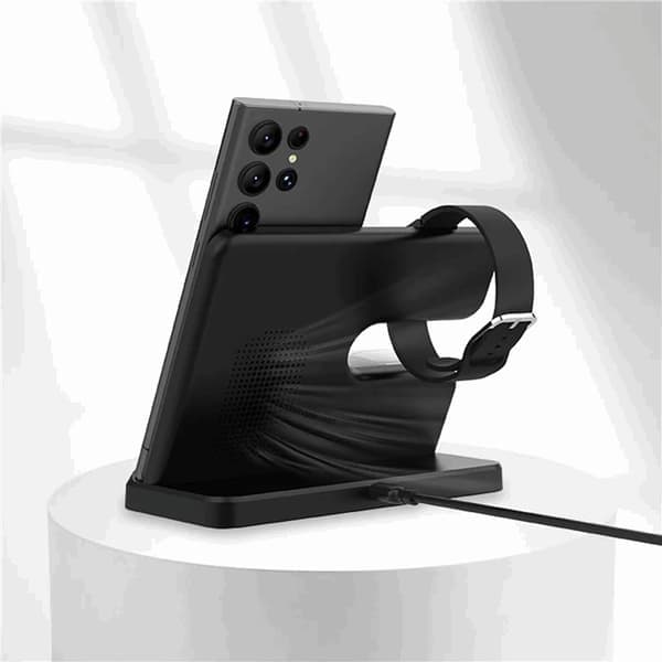 3-i-1 Trådløs Oplader Samsung Galaxy - Buds - Watch Sort 15W