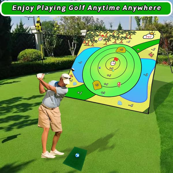 Golf Chipping Spel med 80\" x 80\" Stor Målmattsträningsset