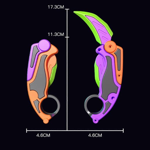 Dekompression Fidget-leksaker för tonåringar och vuxna, 3D Gravity Plastic Cutter Model Fingertoppsleksak Orange