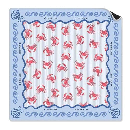 Sommerhavblå Kyststrandkrabbe Mahjongmatte 31,5 x 31,5 tommer Ocean-crab