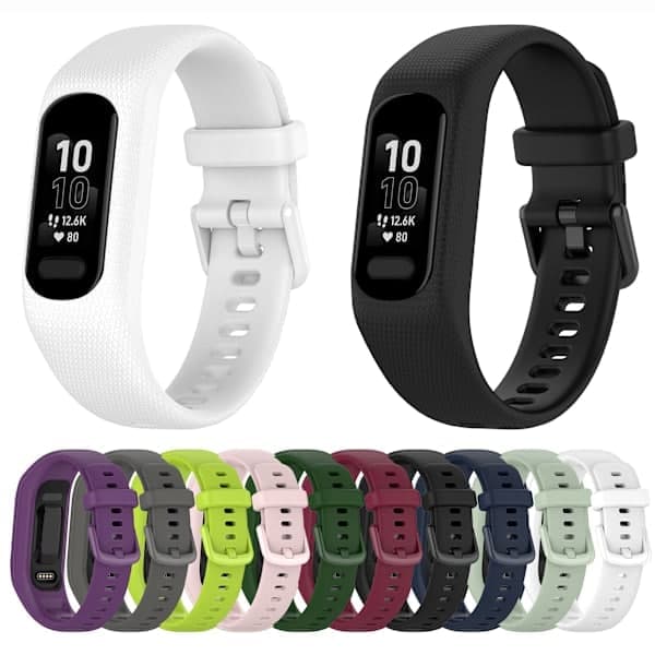 Silikon sportsrem til Garmin Vivosmart 5 MØRKEGRÅ Mørk grå Grå, Grå dark grey