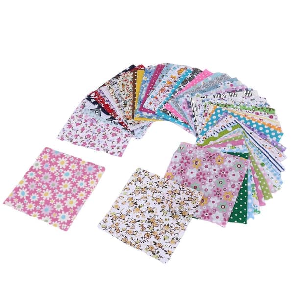 DIY Quilt Patch 60 stk 10cmx10cm Charm Pack Bomullsstoff Lappeteppe Bunter Stoffer Stoff Søm