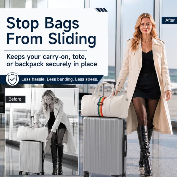 2-pack bagageremmar för resväskor 25 färger, justerbar elastisk resväskrem med dubbel stabilitetsdesign, handsfree Scottish