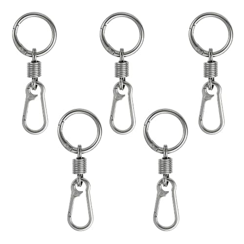 5-pack blixtlåsklämmor stöldskydd, dubbelöppnande fjäderkarbinhakar för ryggsäck, handväska, bagage, säkerhetsklämmor i zinklegering (silver) Silver 5