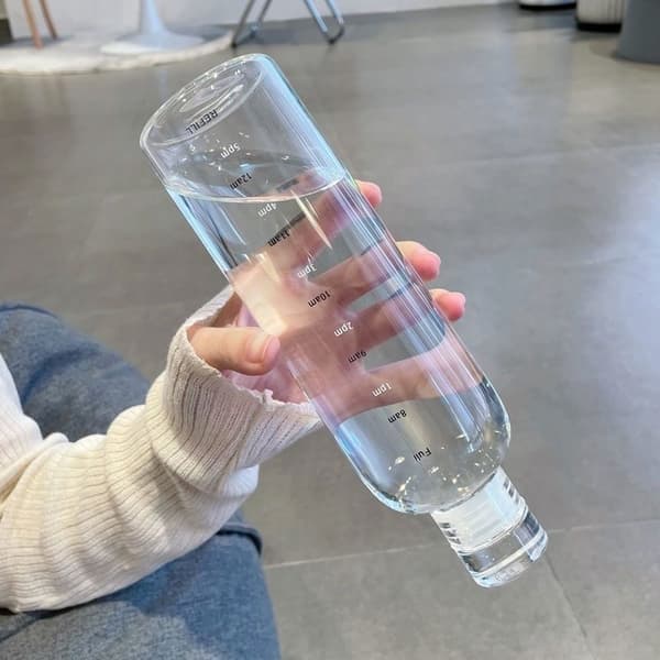 Enkel vattenflaska med tidsskala, vit, 500 ml white 500ml