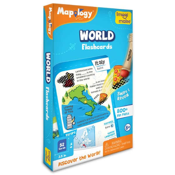 Imagimake Mapology World Flash Cards för barn 8+ år World Flashcards