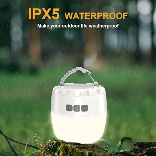 LED Camping Lantern Oppladbar 3200mAh, Campinglamper med 4 Moduser