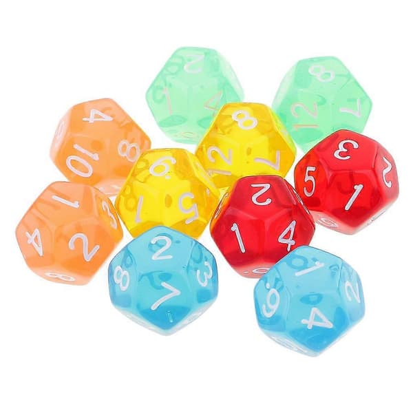 10 stk. 12-sided terning D12 polyhedrale terninger klare til terninger