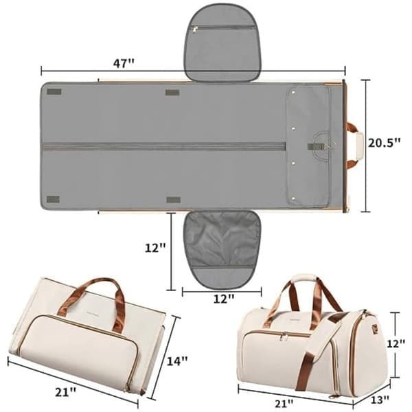 Vaatepussit matkustamiseen, 4-in-1 vaatepussi, beige beige