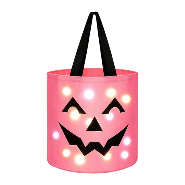 Halloween Lysande Pumpaväska – LED-lampor & Rymlig, Vit White