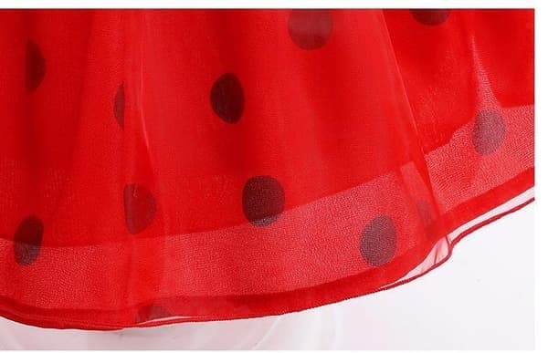 Marihøne-stil Prikket Cosplay Kjole Prinsessekjole med Hodeplagg, Størrelse 100 100