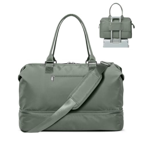 Resväska Weekender Bag Dam Tote Carry On Väskor Med Skofack L2-Green