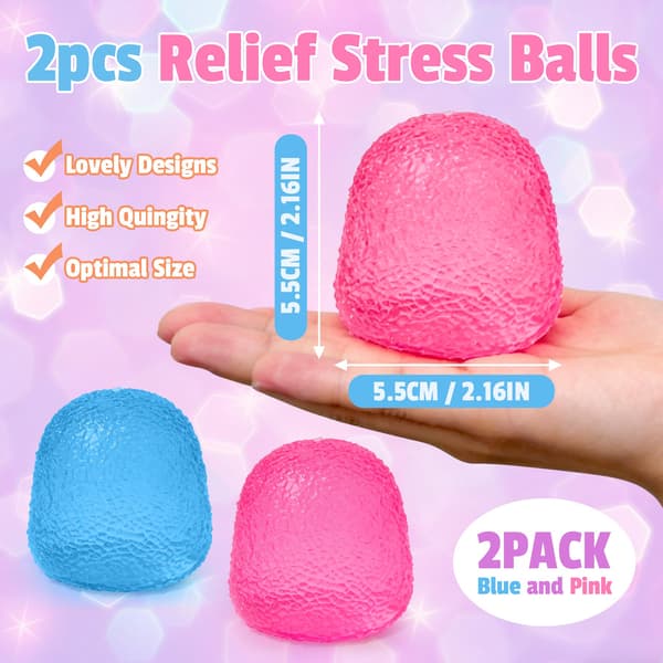 2 st Squishy Fidget Stressbollar, Gumdrop Sensoriska Leksaker för Barn och Vuxna, Super Solid Klämboll, Ångestlindrande Godis Fidget Leksak för Hemmet Gumdrop Squishy