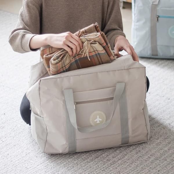Lättviktsresväska, hopfällbar handbagage weekendväska Off White