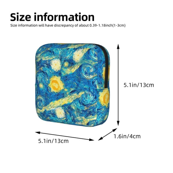 Starry Night Menstruationspose til kvinder, bærbar hygiejnebindspose til pung, små makeupposer Starry Night