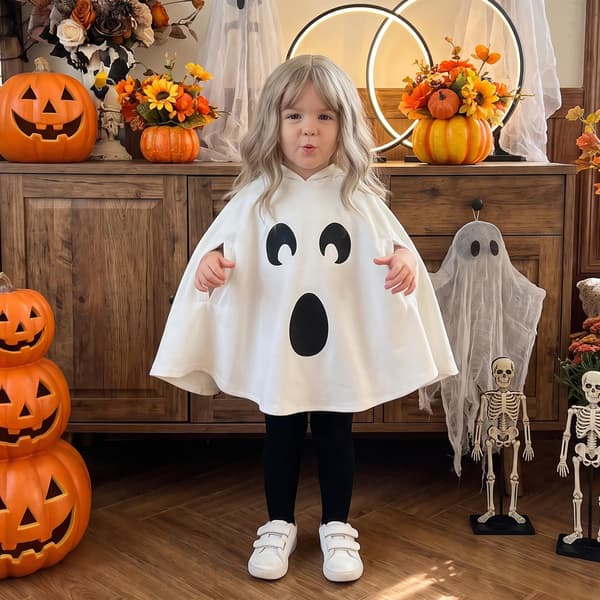 Spædbarn Baby Spøgelseskostume Sød Hætte Kappe Halloween Kostumer B-white 4-5T