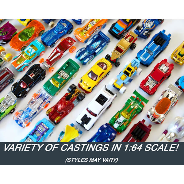 Hot Wheels Leksaksbilar och Lastbilar, 50-pack med Fordon i Skala 1:64 ...