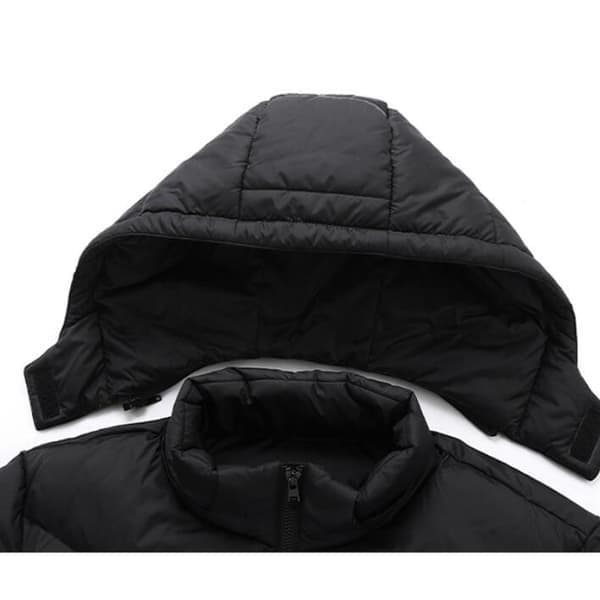Pufferjakke til mænd med trykknapper, sort, størrelse 3XL black 3XL