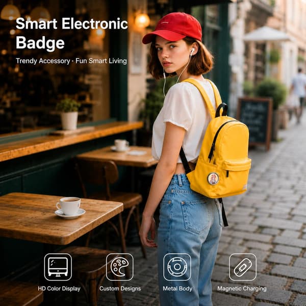 Smart Digital Märkesnål, 1,85” HD Foto Video Display, Bluetooth