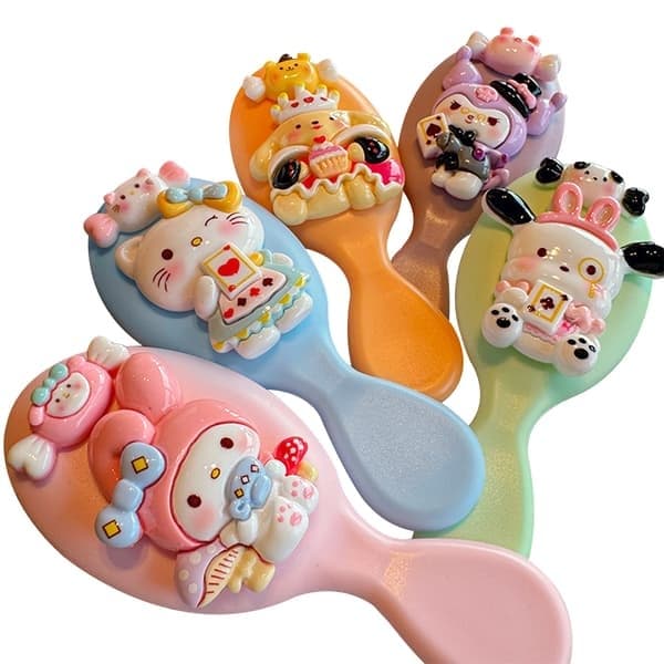 5 stilarter Sanrio Kuromi My Melody Paddle hårbørste til børn, blå Blue