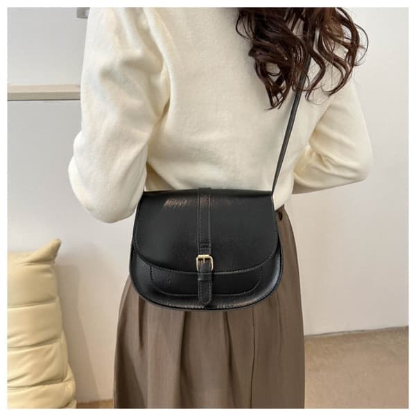 PU-skinnveske retro skulderveske, brun Brown