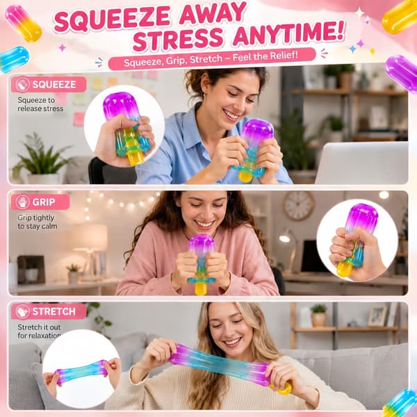 2 STK Is Squeeze Squishy, Is Squeeze Legetøj, Langsomt Stigende Sensorisk Fidget Legetøj til Stress- og Angstdæmpning, Sommer Sensorisk Stressaflastning