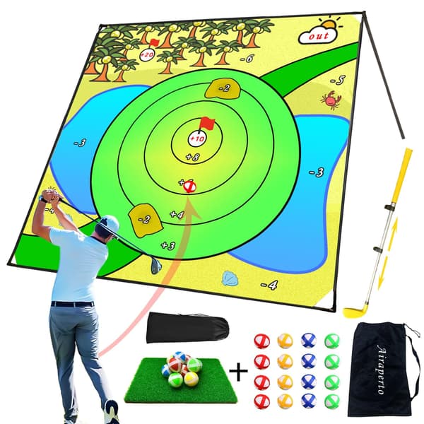 Golfchippningsspel med 80\" x 80\" stor träningsmatta