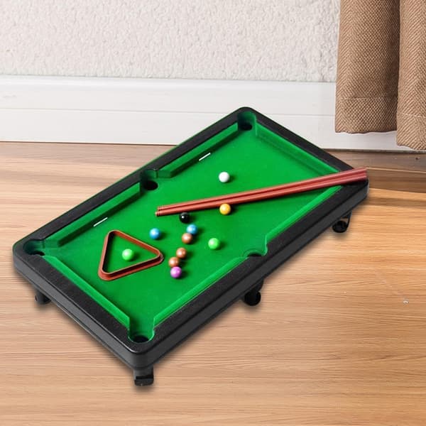 1 stk. Mini Bordplade Pool Sæt Billard Spil Bærbart Mini Poolbord Skrivebordsspil Kugler Poolkøer Trekant Rack Kompakt PP Materiale Egnet