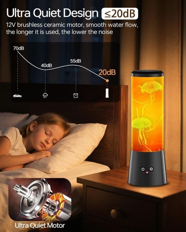 Lavalampe Bordlampe USB LED 29cm 16 Farger Boble Natt Barn Dekorasjon