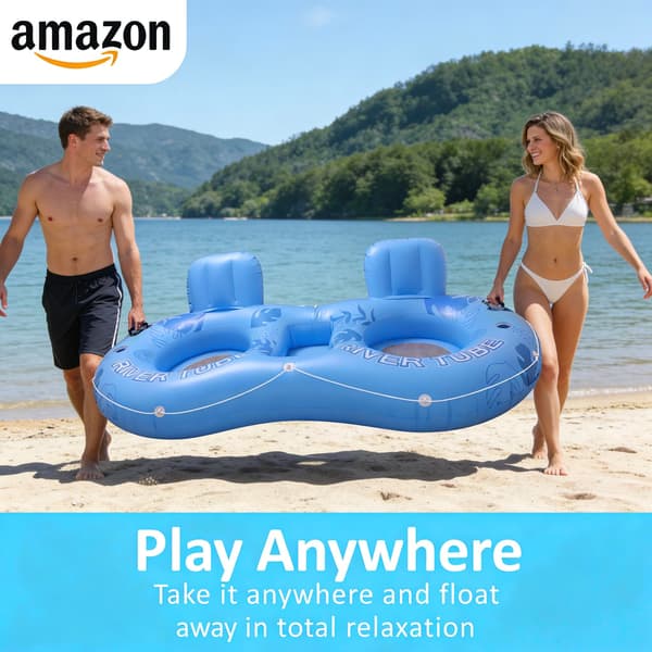 Oppblåsbar solseng for 2 personer Inflatable Tanning Pool Lounger