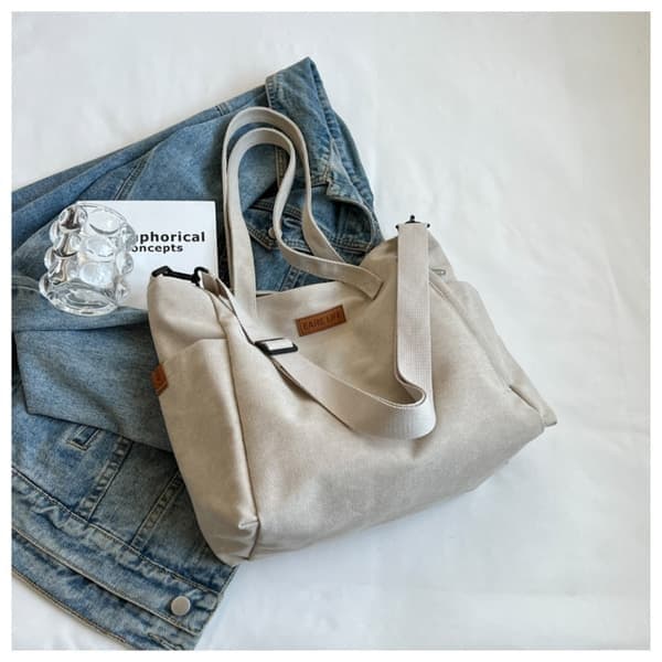 Canvas Pendlertaske Stor Kapacitet Mulepose, Hvid white