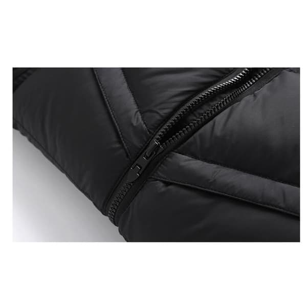 Pufferjakke til mænd med trykknapper, sort, størrelse 2XL black 2XL