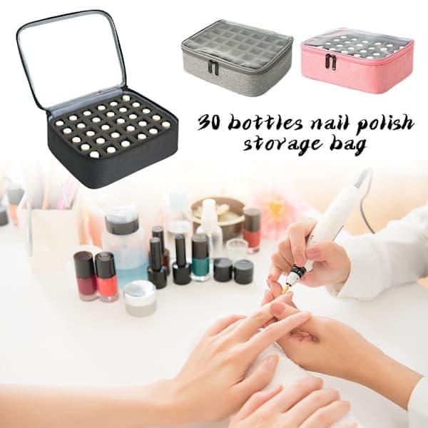 Pink (B) Neglelak Opbevaringstaske Stor Kapacitet, Vaskepose af Høj Kvalitet, J8E7 Sort 1 stk Sort 1 stk Black 1pcs