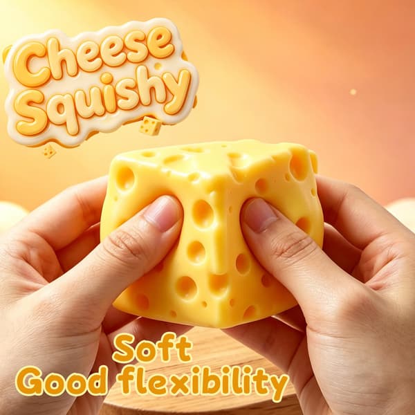 Ost Squishy Mat Squishy Stressavlastande Fidget Leksak Stressavlastande Original Sensoriska Stressbollar Presenter för Vuxna Barn Vänner (Gul-2-pack) Yellow-2pack