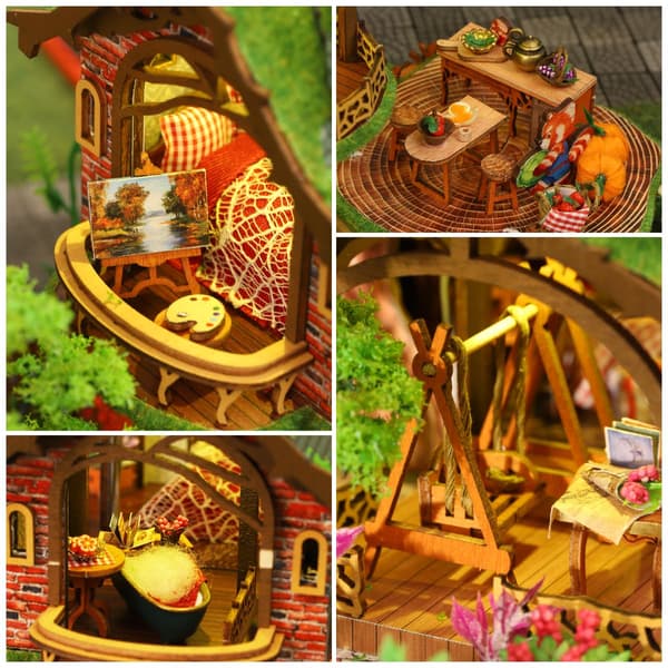 Miniaturehus-sæt, Gør-det-selv Miniature-sæt, Minihus til voksne, Fehus