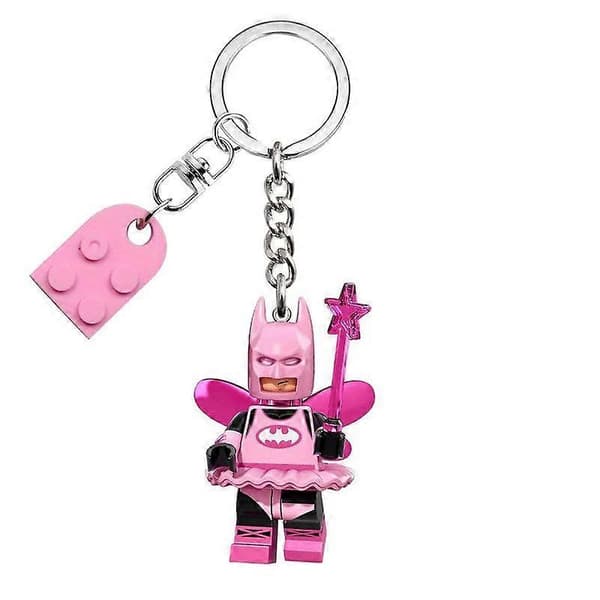 NY Eksklusiv Pink Fe Batman Lego Nøglering til Par Valentinsdagsgave Pink