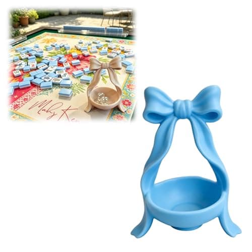 Sløyfe Mahjong Terningbrett, Terningholder for Mahjong Tilbehør – Gave til Mahjong-spillere (Blå) Blue