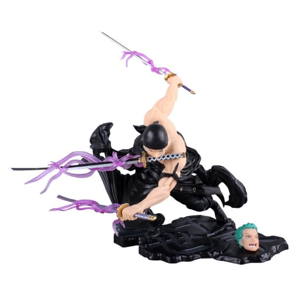 One Piece Roronoa Zoro Tre-sværdstil Figur Samlet Anime Model Skrivebordsornament Three Thousand