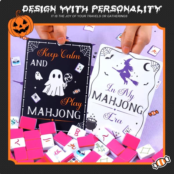 4 stk Mahjong Shuffler Tile Mixing Card, Spooky, Linear, Halloween Spooky / Linear / Halloween