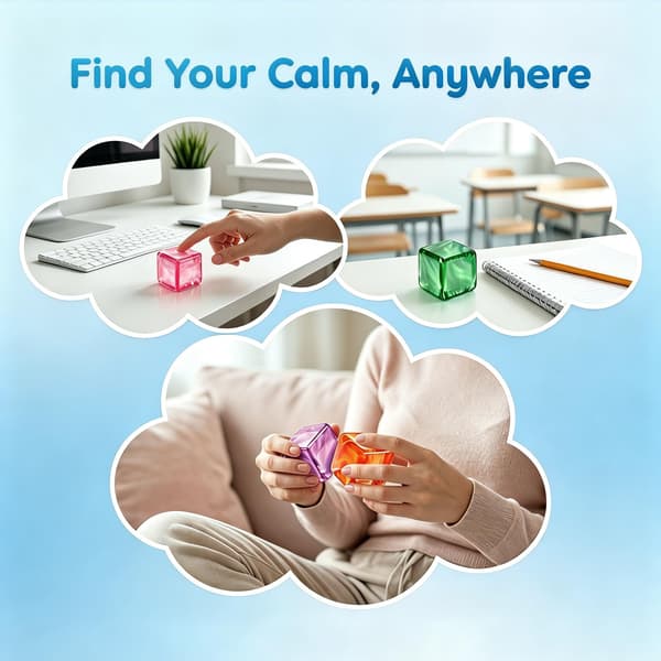 4 st Mini Stresskub Långsamt Stigande Squishy Fidget Leksaker Iskub Stressbollar