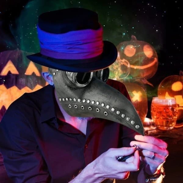 Pestdoktor mask med näbb kompatibel med Halloween