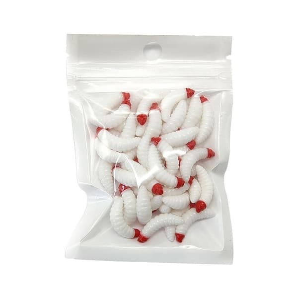 50 stk. bløde fiskeagn, kunstige agn, hvid white white
