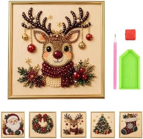 DIY juleperlekunstsæt til voksne 3D perleperlekunsthåndværk, rensdyr Reindeer