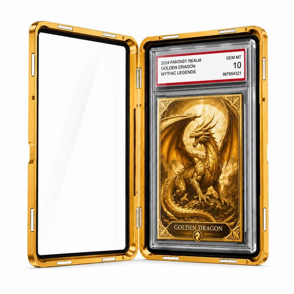 SUGGLESAFE PSA Slab Case, Magnetisk 9-punkts lås skjermbeskytter, Gull Gold